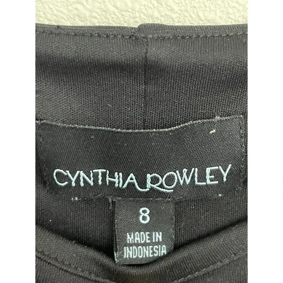 Cynthia Rowley Sz 8 Striped Bodycon Dress Black Red Colorblock Sheath Sleeveless - Picture 4 of 7